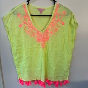 Lilly Pulitzer Light Yellow Top with Pink Accents